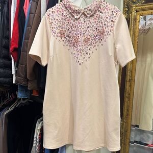 ASOS- Floral sequin and bead Embellished Cream Dress